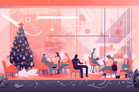 Merry Christmas and Happy New Year Celebration. Generative Aiの素材