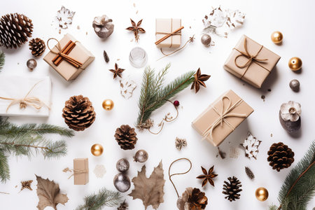 Merry Christmas and Happy New Year Celebration. Generative Aiの素材