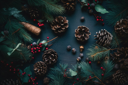 Merry Christmas and Happy New Year Celebration. Generative Aiの素材