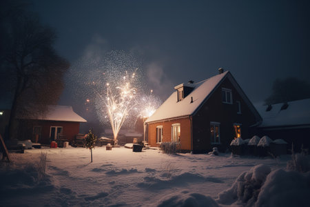 Merry Christmas and Happy New Year Celebration. Generative Aiの素材