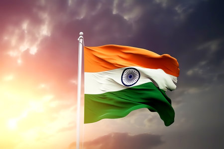 Celebrating Indian Independence Day. Generative Aiの素材