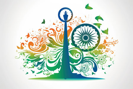 Celebrating Indian Independence Day. Generative Aiの素材