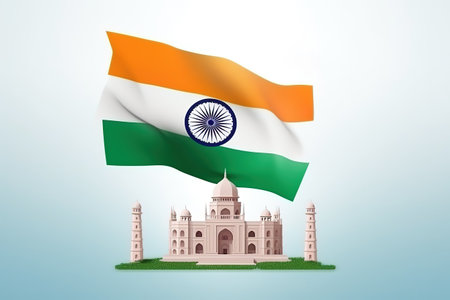 Celebrating Indian Independence Day. Generative Aiの素材