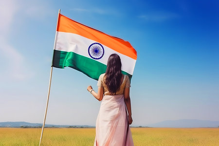 Celebrating Indian Independence Day. Generative Aiの素材