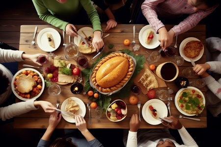 Happy Thanksgiving. Thanksgiving Food. Thanksgiving Concept.の素材