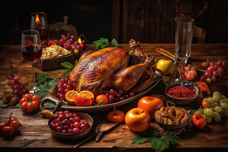 Happy Thanksgiving. Thanksgiving Food. Thanksgiving Concept.の素材