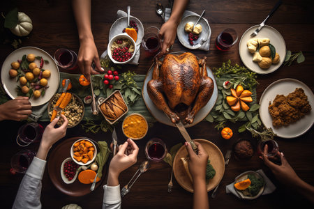 Happy Thanksgiving. Thanksgiving Food. Thanksgiving Concept.の素材
