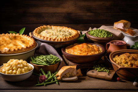 Happy Thanksgiving. Thanksgiving Food. Thanksgiving Concept.の素材