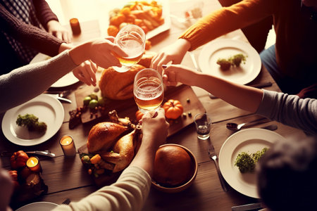 Happy Thanksgiving. Thanksgiving Food. Thanksgiving Concept.の素材