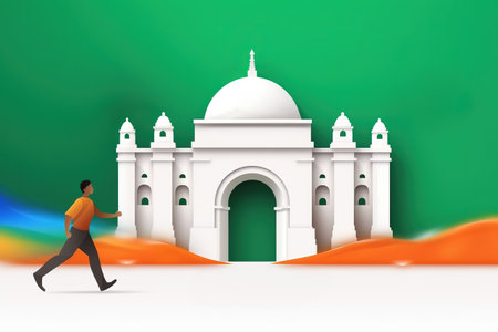 Celebrating Indian Independence Day. Generative Aiの素材