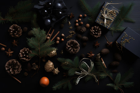 Merry Christmas and Happy New Year Celebration. Generative Aiの素材