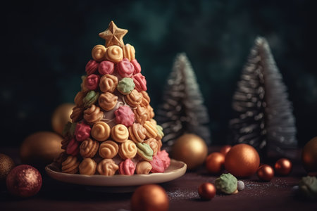 Merry Christmas and Happy New Year Celebration. Generative Aiの素材