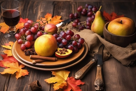 Happy Thanksgiving. Thanksgiving Food. Thanksgiving Concept.の素材