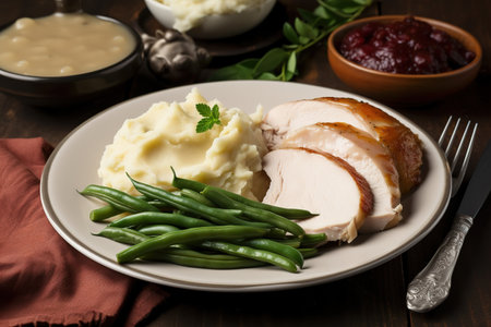 Happy Thanksgiving. Thanksgiving Food. Thanksgiving Concept.の素材