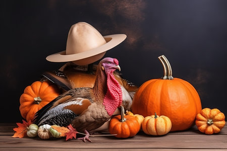 Happy Thanksgiving. Thanksgiving Food. Thanksgiving Concept.の素材