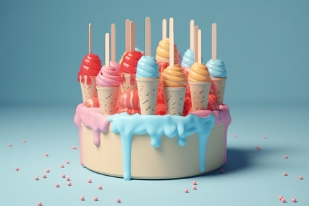 Happy National Ice Cream Day. Generative Ai.の素材