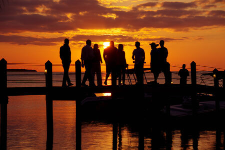 Watching the sunset in Floridaの写真素材
