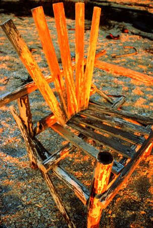Old Beach Chairの写真素材