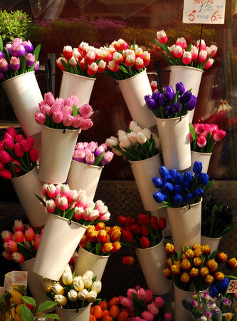 Imitation Tulips in Amsterdam Flower marketの写真素材