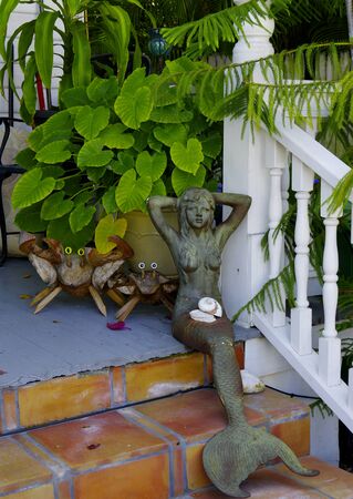 Mermaid decorating a porchの写真素材