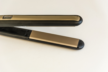 black and modern hair straightenerの写真素材