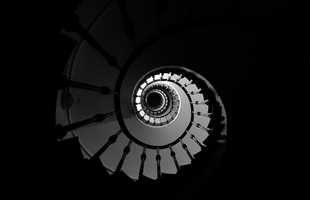 Black and white spiral staircaseの素材