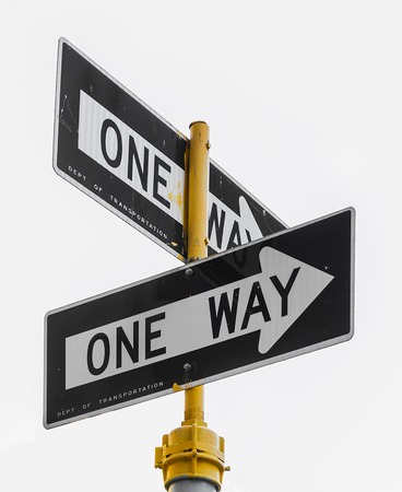 Couple of One way signの写真素材