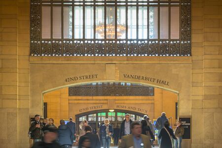 New York, USA, November 2016: Inside view of the main hall of Grand Central Terminal Station with many peopleのeditorial素材