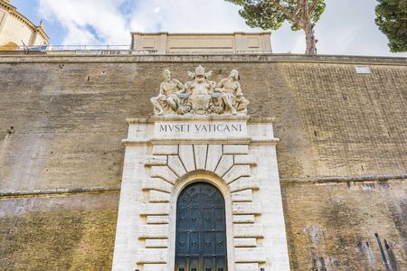 Rome, Italy, march 2017: main entrance of Vatican Museums with closed doorsのeditorial素材