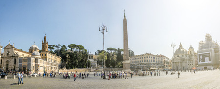 Rome, Italy, march, 25, 2017: panoramic view of Piazza del Popolo in Rome.のeditorial素材