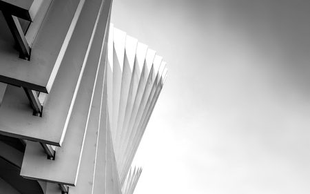 Reggio Emilia, Italy, may 2018 : Architectural detail of the Mediopadana High Speed Train Station designed by Spanish architect Santiago Calatrava.のeditorial素材