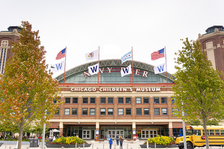 Chicago, IL, USA, October 2016: exterior facade of the Chicago Children's Museum at the Navy Pier on Lake Michiganのeditorial素材
