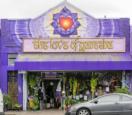 San Francisco, CA, USA, October 2016: facade of vintage clothing store The Love of Ganesha in the Haight Ashbury district of San Franciscoのeditorial素材