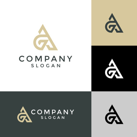 Letter GA or AG logoのイラスト素材