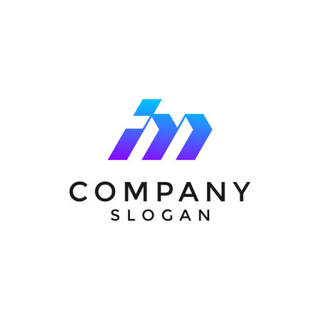 Letter IM or MI logoのイラスト素材