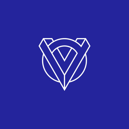 Modern initial letter OV or VO monogram logoのイラスト素材