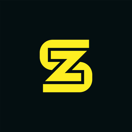 Modern initial letter SZ or ZS monogram logoのイラスト素材
