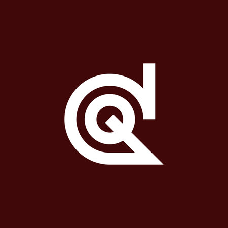 Modern and minimalist initial letter QD or DQ monogram logoのイラスト素材