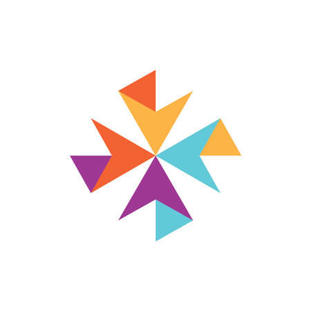 The logo consists of 4 colorful children and is perfect for a community or company with a vision of unityのイラスト素材