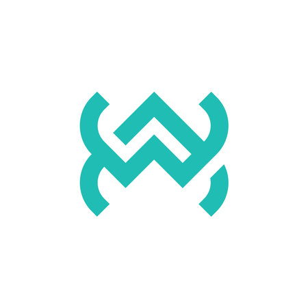 a logo from the letters A and W is made with a touch of simple and modern style. AW or WA logoのイラスト素材