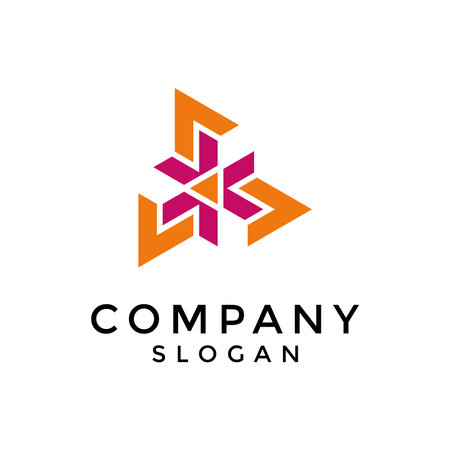 modern arrow asterisk triangle logoのイラスト素材