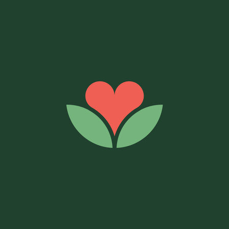 Logo combination flower, leaf and heart symbol.のイラスト素材