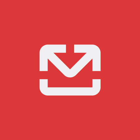 envelope arrow logo. top message logo. max letter logoのイラスト素材