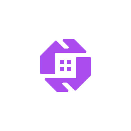 letter S house logo. initial S octagonal logo.のイラスト素材