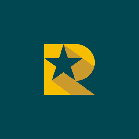 letter R star logo. shining star logoのイラスト素材