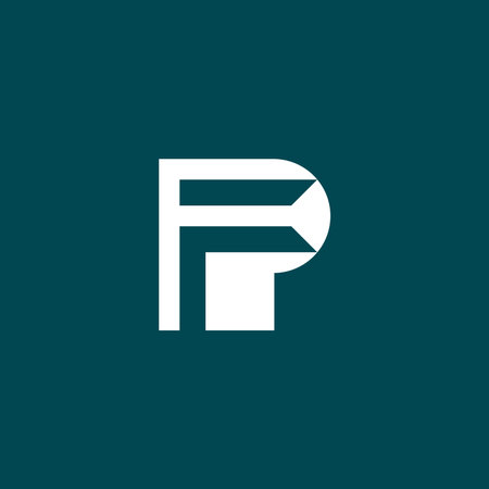 Initial letter PF or FP logo. letter F flag combine with letter P.のイラスト素材
