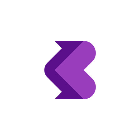 letter B love logo. purple heart letter B. love relationship monogramのイラスト素材