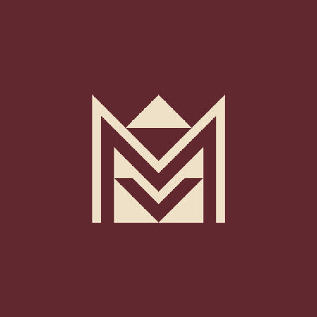 elegant and stylish letter MV or VM logoのイラスト素材