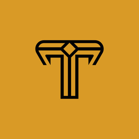 abstract elegant letter T lines modern logoのイラスト素材
