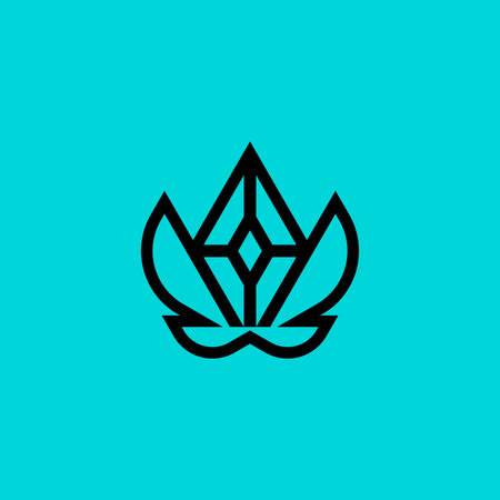 modern sophistication lotus diamond lines logoのイラスト素材